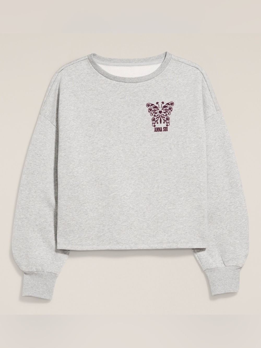 Old Navy x Anna Sui Crew Neck Graphic Fleece Sweatshirt (Size: M)